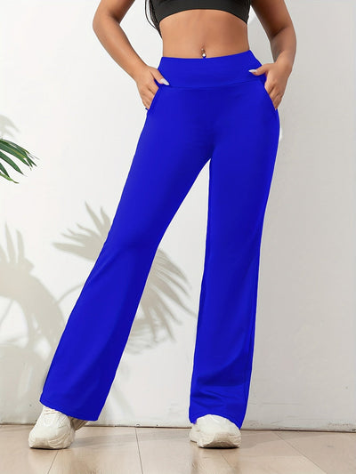 Dames Hoge Taille Sportlegging Met Uitlopende Pijpen En Stretchstof