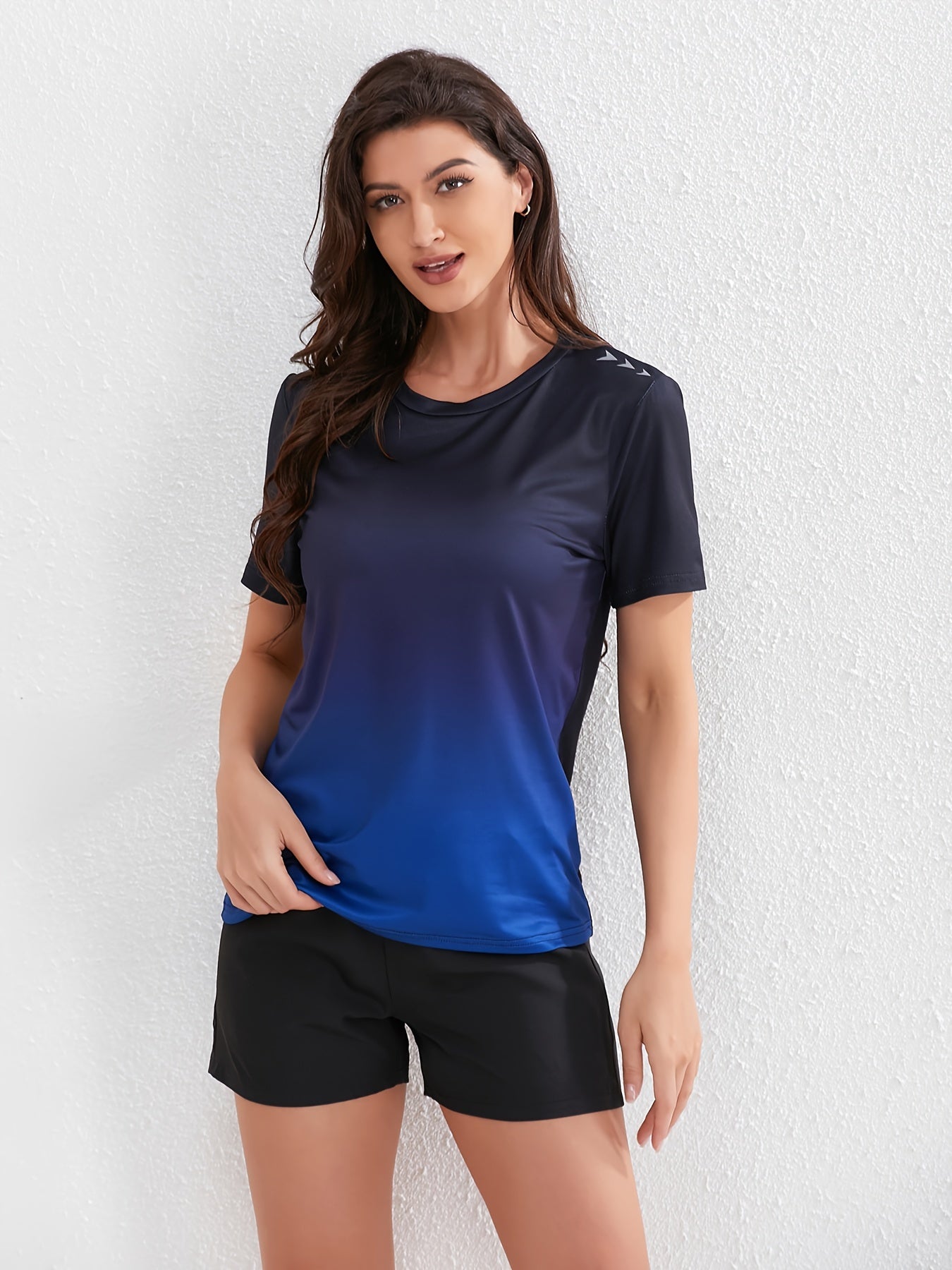 Dames Ademend Sport T-Shirt Met Kleurverloop