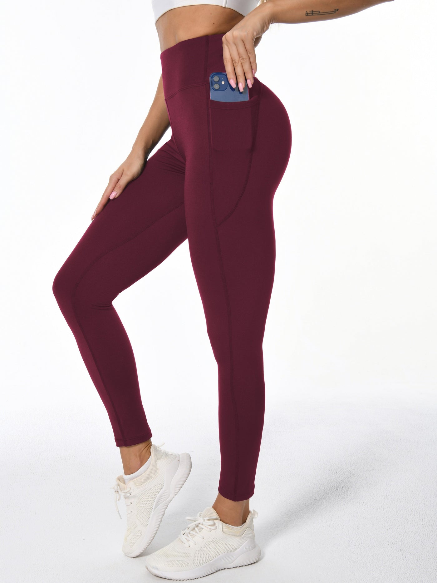 Dames Hoge Taille Sportlegging Met Zakken En Billift-Effect