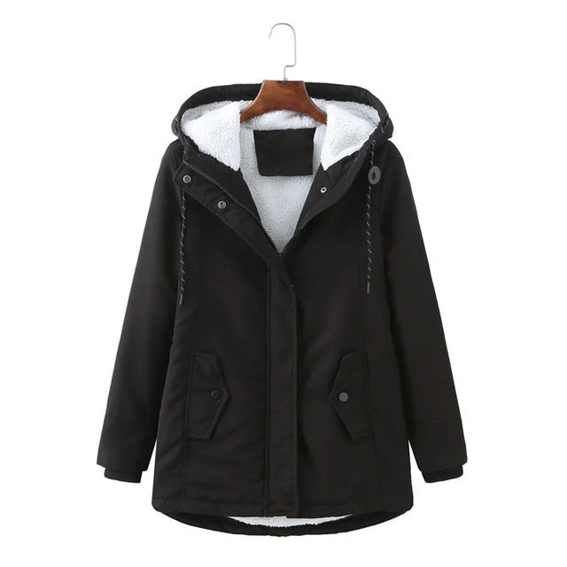 Dames Parka Jas Met Capuchon En Warme Voering