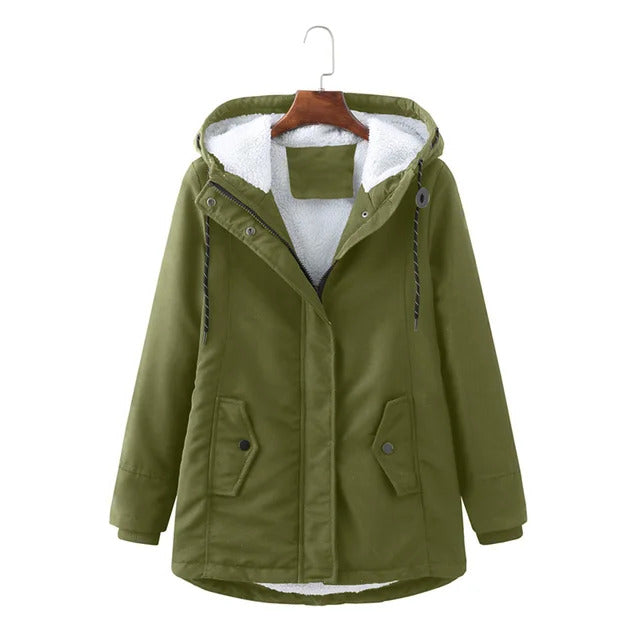 Dames Parka Jas Met Capuchon En Warme Voering
