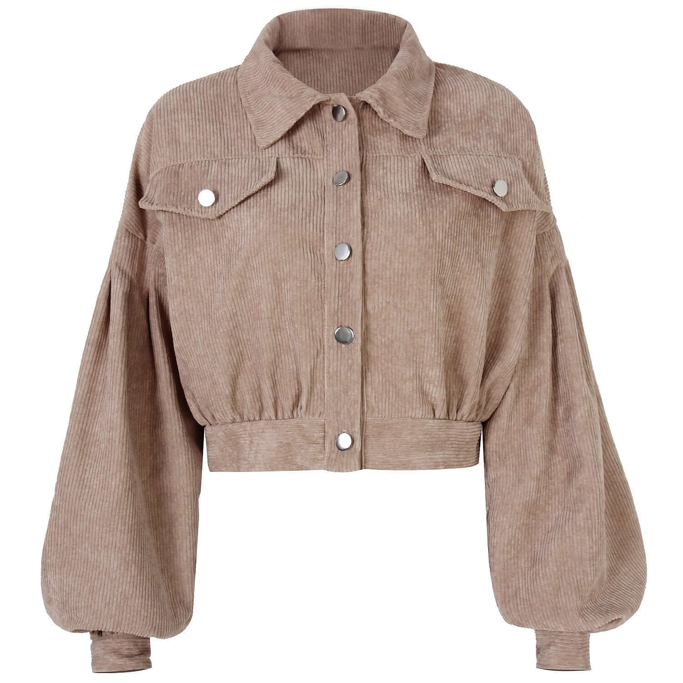 Dames Corduroy Jacket Met Lange Mouwen En Cropped Pasvorm