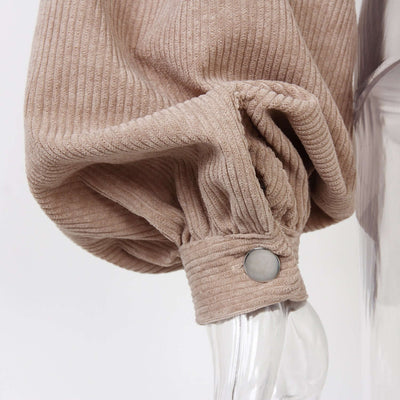 Dames Corduroy Jacket Met Lange Mouwen En Cropped Pasvorm