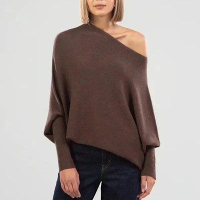 Dames Off Shoulder Trui Met Lange Mouwen En Losse Pasvorm