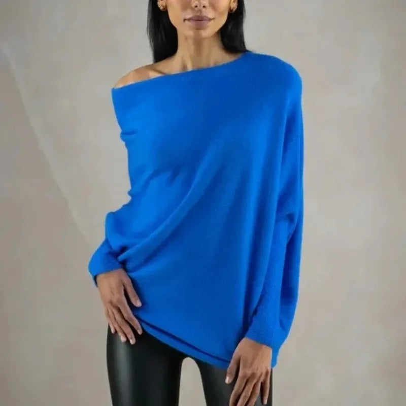 Dames Off Shoulder Trui Met Lange Mouwen En Losse Pasvorm