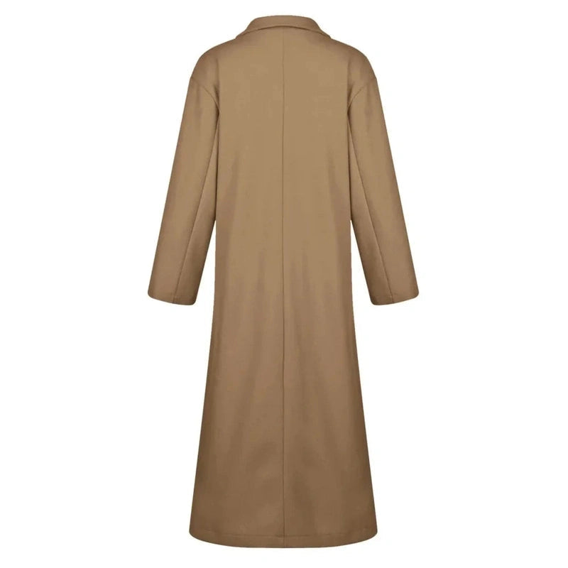 Dames Trenchcoat Met Dubbele Rij Knopen En Lange Pasvorm