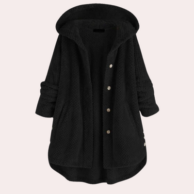 Dames Warme Fleece Jas Met Capuchon En Lange Mouwen