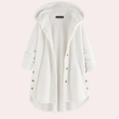 Dames Warme Fleece Jas Met Capuchon En Lange Mouwen