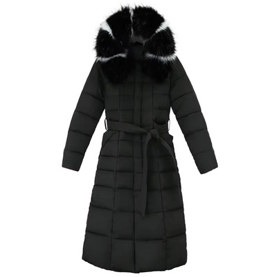 Dames Lange Winterjas Met Bontkraag
