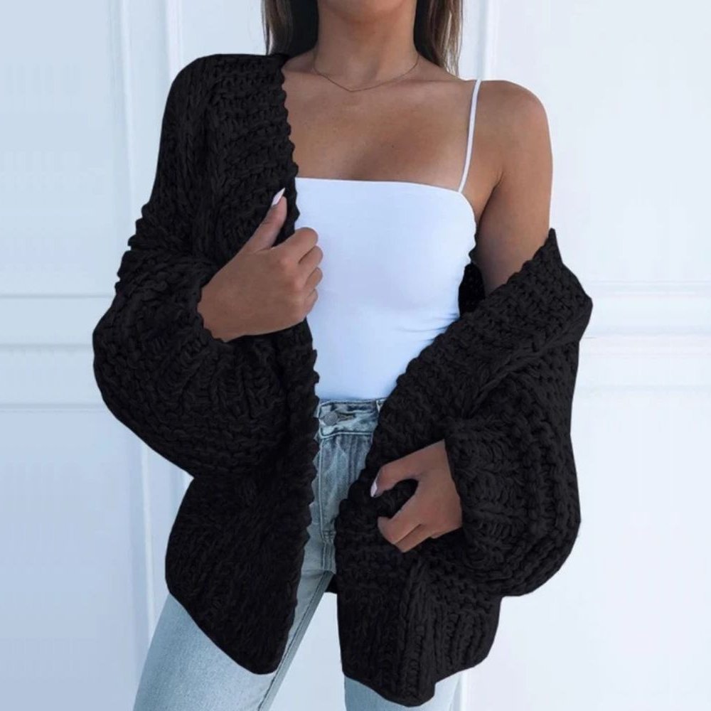Dames Gebreide Cardigan Met Losse Pasvorm En Dikke Textuur