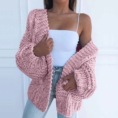 Dames Gebreide Cardigan Met Losse Pasvorm En Dikke Textuur