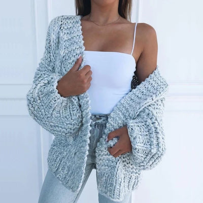 Dames Gebreide Cardigan Met Losse Pasvorm En Dikke Textuur