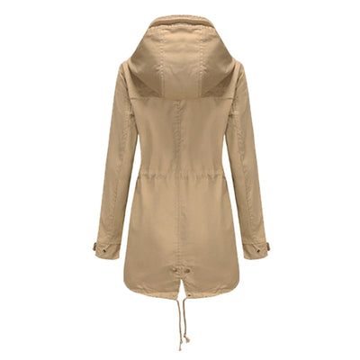 Dames Regenjas Met Capuchon En Verstelbare Taille
