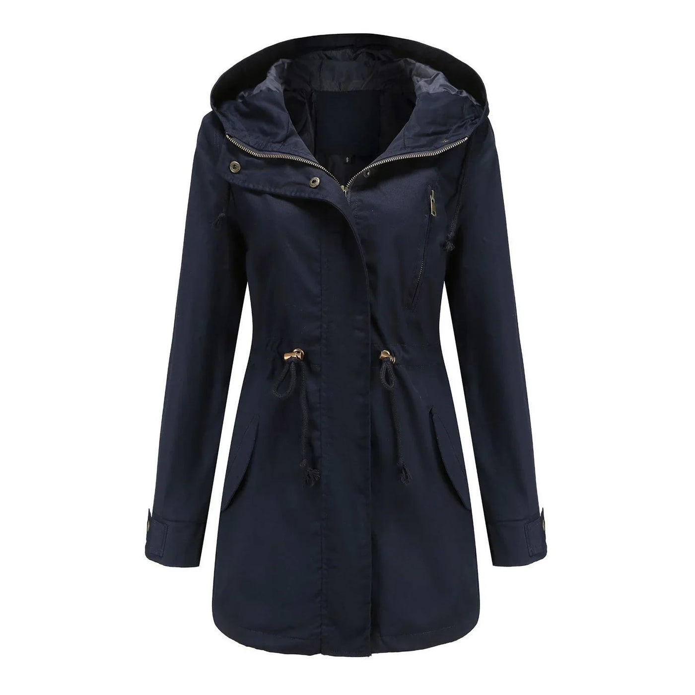 Dames Regenjas Met Capuchon En Verstelbare Taille