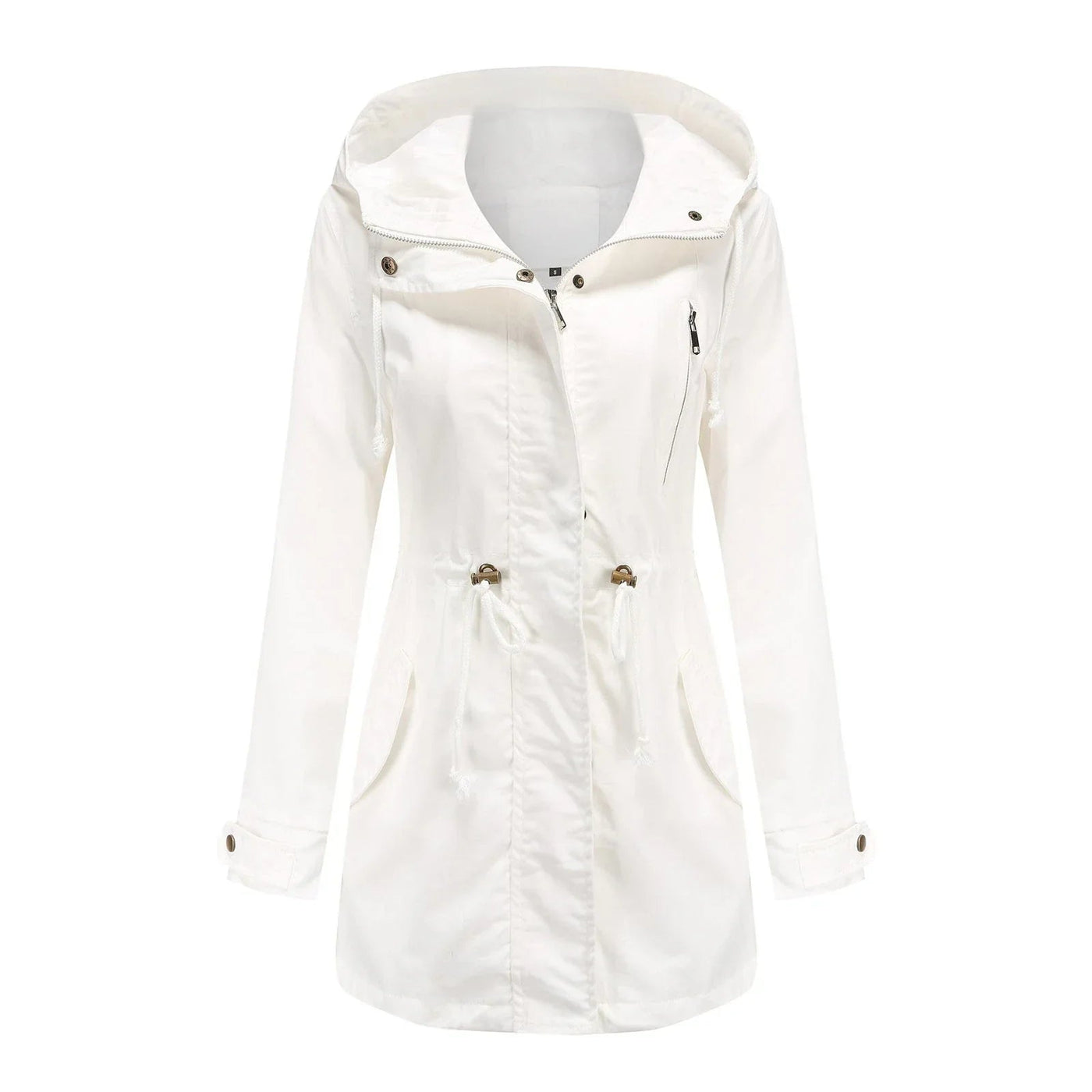 Dames Regenjas Met Capuchon En Verstelbare Taille