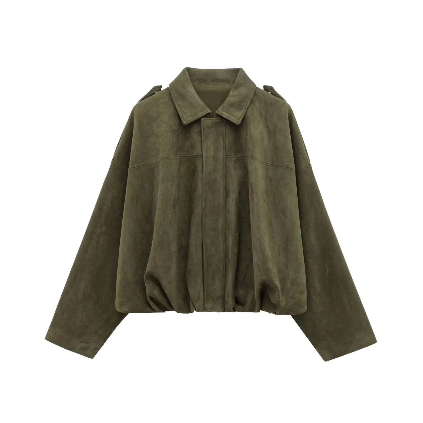 Dames Suede Look Jasje Met Kraag