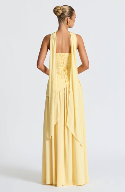 Dames Maxi Strapless Jurk Met Asymmetrische Zoom En Hoge Split