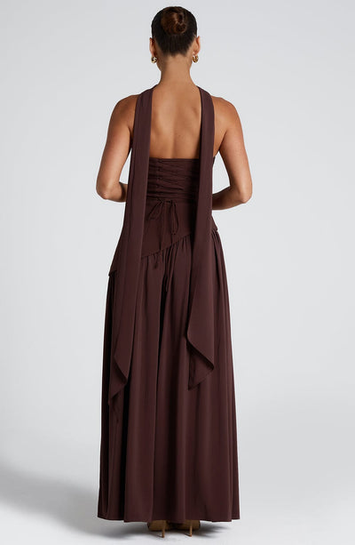 Dames Maxi Strapless Jurk Met Asymmetrische Zoom En Hoge Split