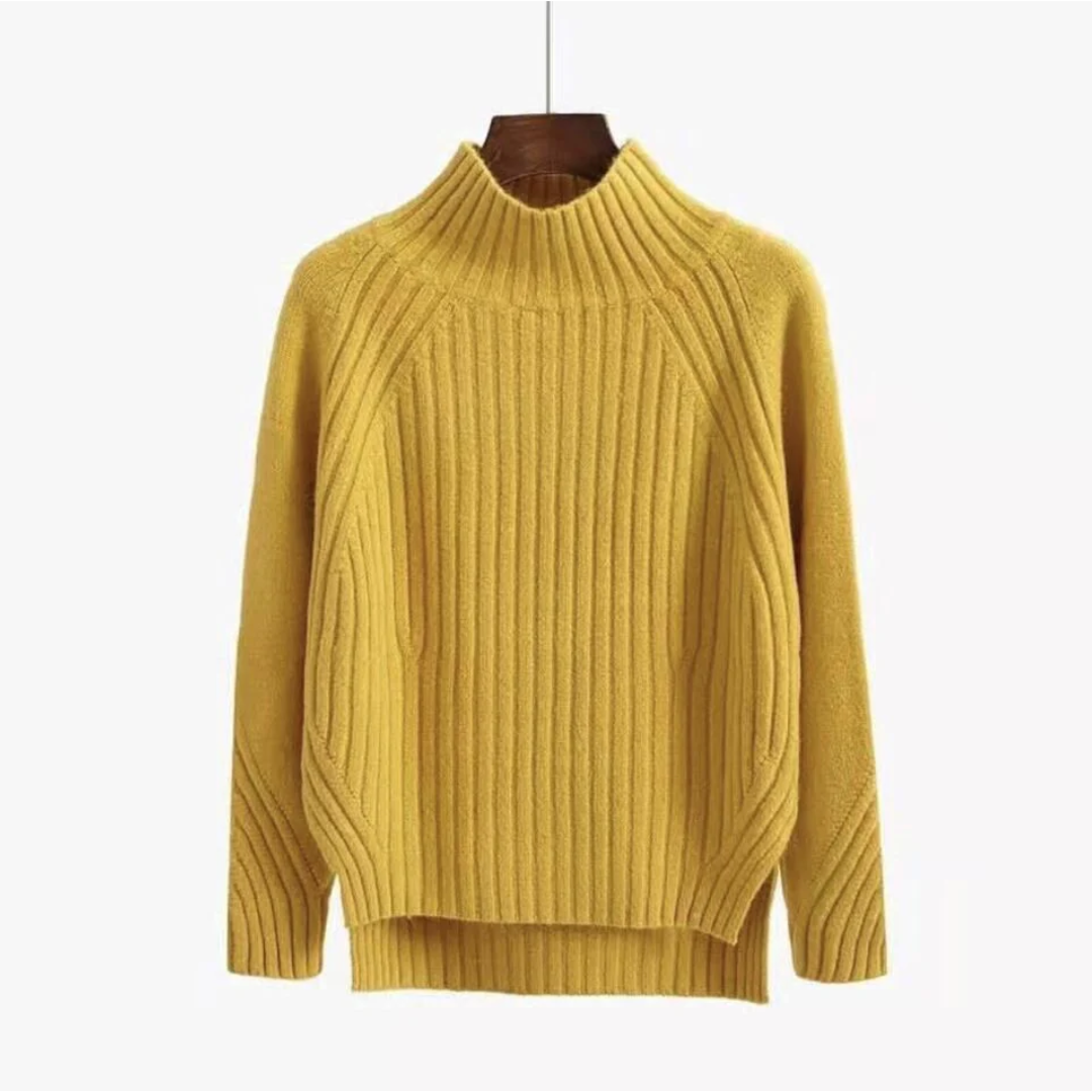 Dames Gebreide Sweater Met Hoge Hals En Lange Mouwen
