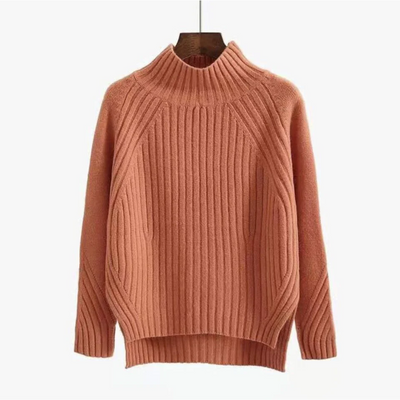 Dames Gebreide Sweater Met Hoge Hals En Lange Mouwen