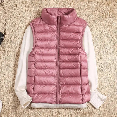 Dames Ultralicht Bodywarmer Met Rits En Opstaande Kraag