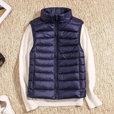 Dames Ultralicht Bodywarmer Met Rits En Opstaande Kraag