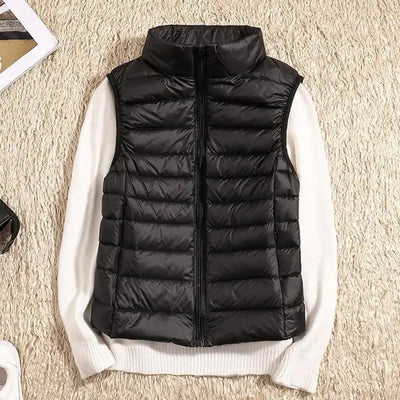 Dames Ultralicht Bodywarmer Met Rits En Opstaande Kraag