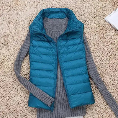 Dames Ultralicht Bodywarmer Met Rits En Opstaande Kraag
