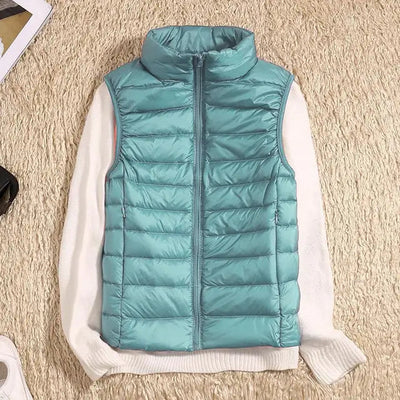 Dames Ultralicht Bodywarmer Met Rits En Opstaande Kraag
