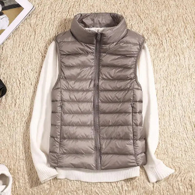 Dames Ultralicht Bodywarmer Met Rits En Opstaande Kraag