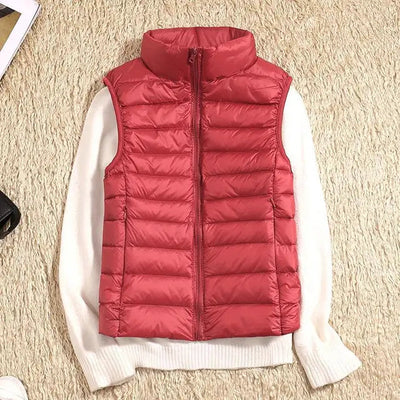 Dames Ultralicht Bodywarmer Met Rits En Opstaande Kraag