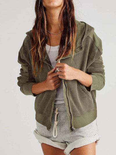 Dames Effen Hoodie met Rits
