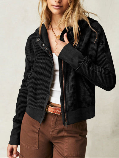 Dames Effen Hoodie met Rits