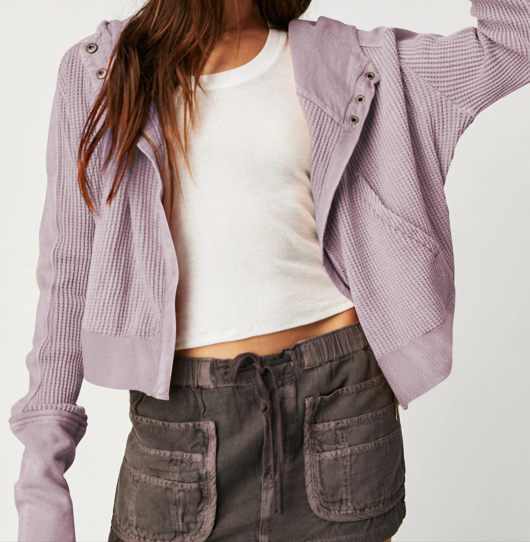 Dames Effen Hoodie met Rits
