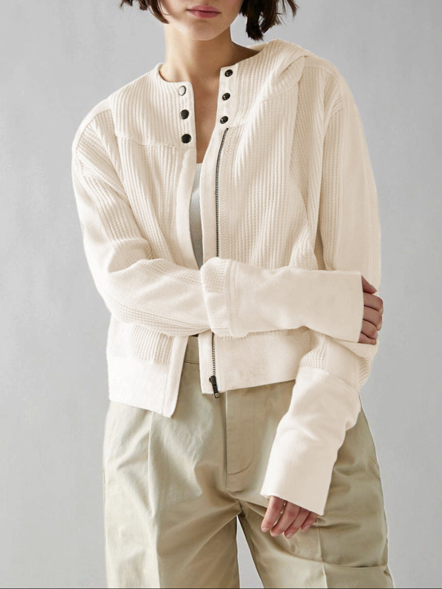 Dames Effen Hoodie met Rits