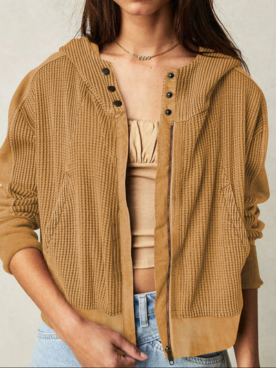 Dames Effen Hoodie met Rits