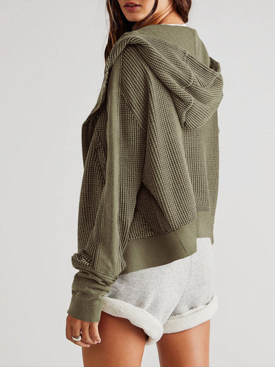 Dames Effen Hoodie met Rits