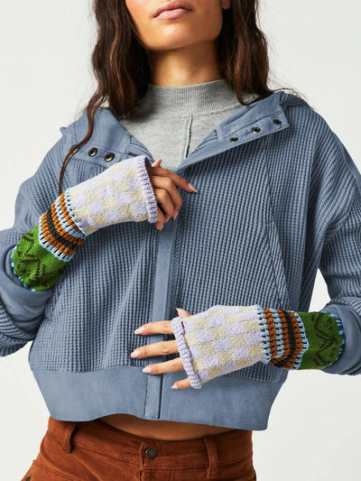 Dames Effen Hoodie met Rits