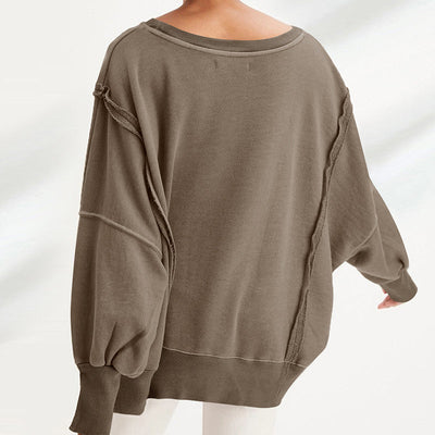 Dames Oversized Katoenen Sweatshirt Met Lange Mouwen