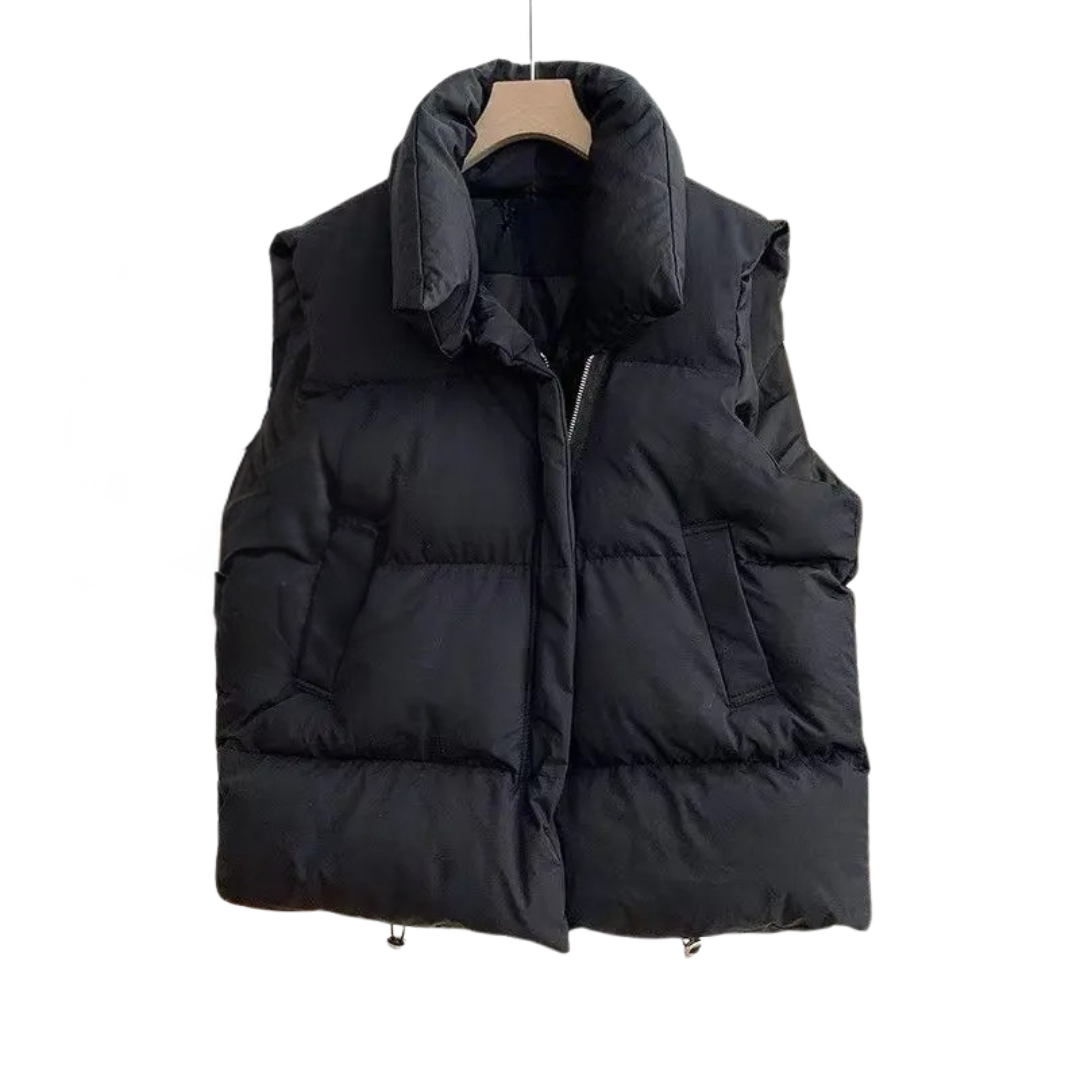 Dames Warme Bodywarmer Met Hoge Kraag