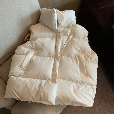 Dames Warme Bodywarmer Met Hoge Kraag