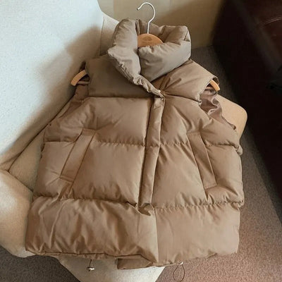 Dames Warme Bodywarmer Met Hoge Kraag
