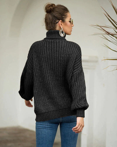 Dames Gebreide Trui Met Hoge Hals En Oversized Pasvorm