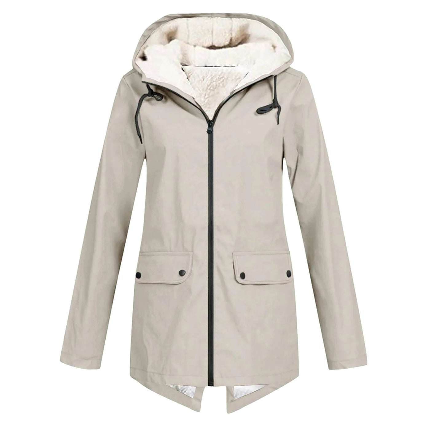 Dames Waterdichte Jas Met Capuchon En Fleece Voering