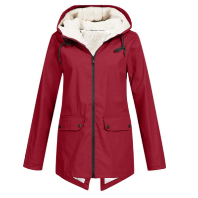 Dames Waterdichte Jas Met Capuchon En Fleece Voering