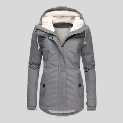 Dames Waterdichte Lange Winterjas Met Capuchon En Fleecevoering