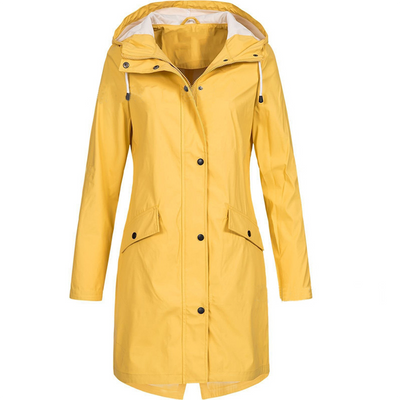 Dames Waterdichte Regenjas Met Capuchon En Lange Mouwen