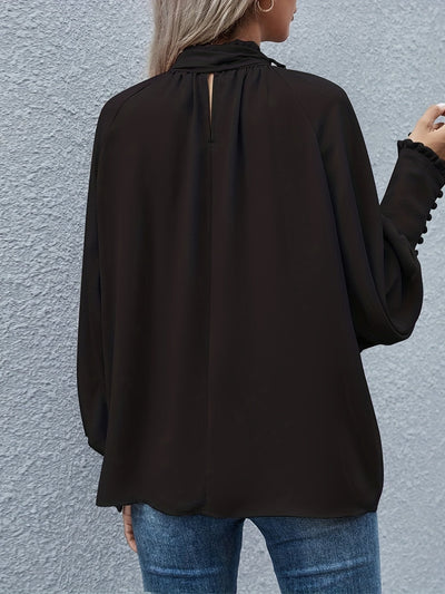 Dames Blouse Feestelijk Met Lange Mouwen En Strikdetail