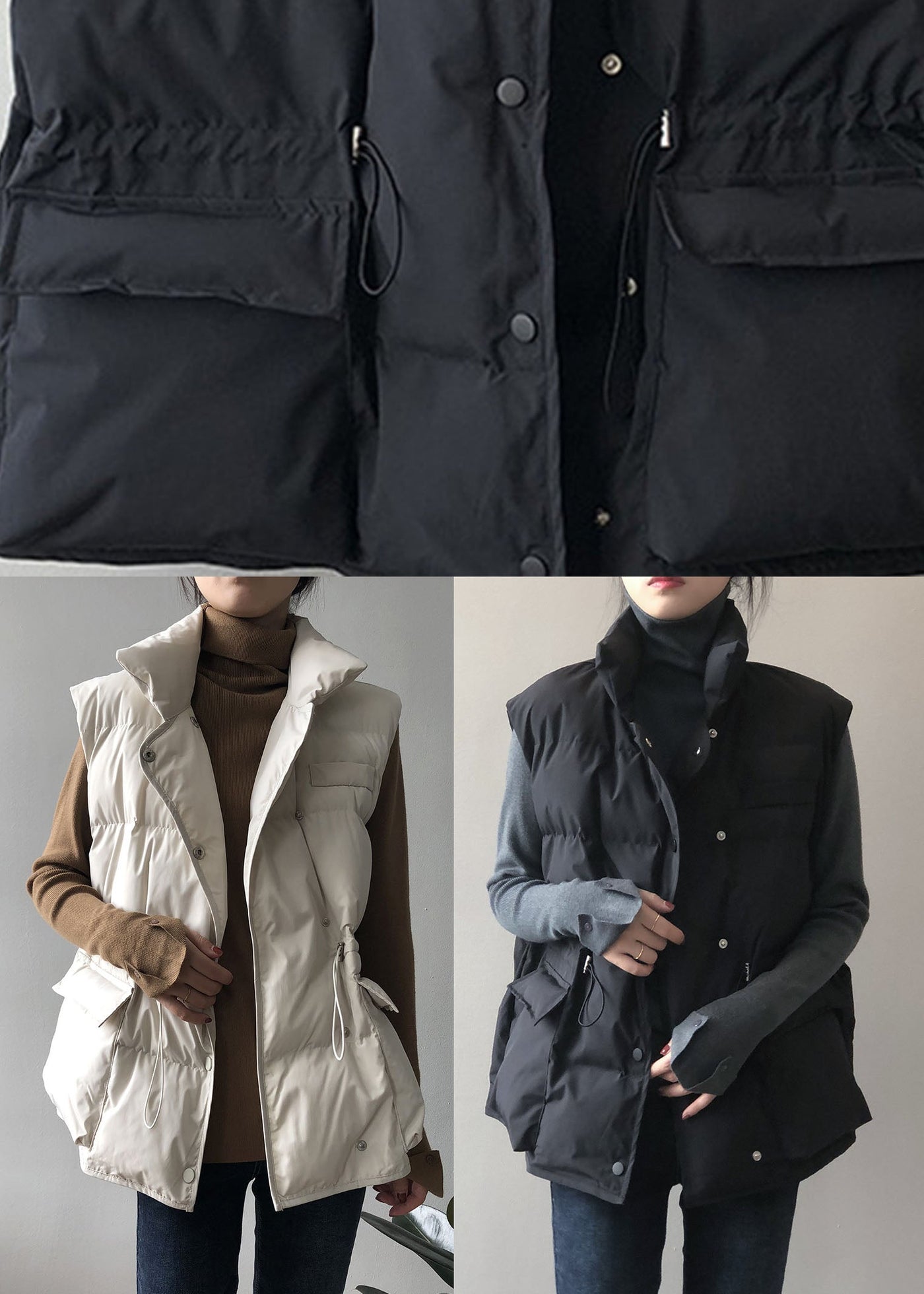 Dames Gewatteerde Mouwloze Dons Bodywarmer Met Knoopsluiting