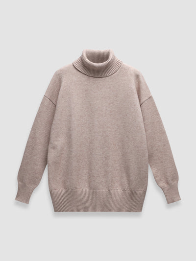 Dames Gebreide Coltrui Met Oversized Pasvorm En Lange Mouwen